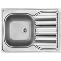 Tango Steel sink 1-bowl with drainer - lay-on - décor - Deante
