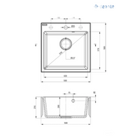 Evora Granite sink 1-bowl - graphite - Deante