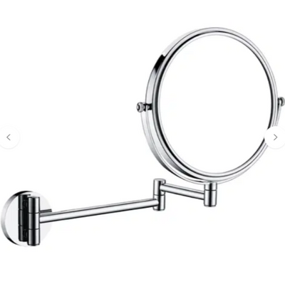 Cosmetic round mirror on extension arm - chrome - Deante