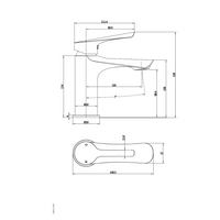 Gulietta Nefyn Brushed Brass Basin Mixer Tap Dimensions
