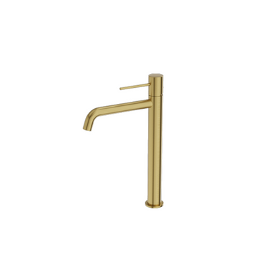 Orion High Basin Mixer Tap – Modern Tall Bathroom Faucet — Brushed Gold