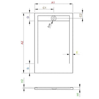 Teos Black Natural Slate Shower Tray - Illustration