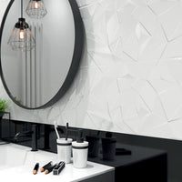 Synergy Bianco Structura B Tile  on Wall in Bathroom 