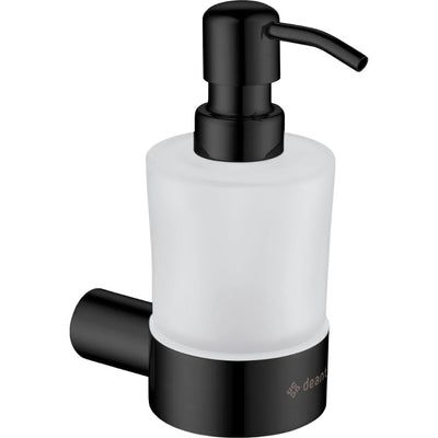 Round Soap dispenser - wall-mounted - Black - Deante