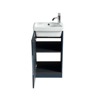 Flauto Mini Floor Standing Vanity Unit - Midnight Shadow door open