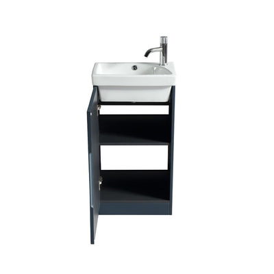 Flauto Mini Floor Standing Vanity Unit - Midnight Shadow door open