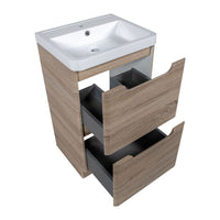 Monza Floor Standing Vanity Unit - Country Oak - 600mm - Bathroom Store Ireland