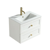 Bakewell Silk White Vanity Unit & Basin side view