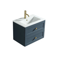 Bakewell Midnight Shadow Vanity Unit & Basin gold knob