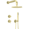 Silia Concealed shower set with a shower head in gold