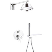 Arnika Concealed shower set with shelf in chrome