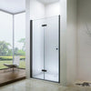 Bi fold Aero Shower Door in Black in a Bathroom