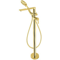 Arnika freestanding bath mixer with shower set - Black - Deante