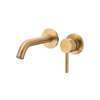 Brushed Gold Wall Mounted Basin Mixer - Bathroom Store Ireland