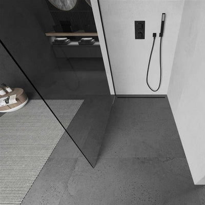 Walk-In Screen Clear Glass 8mm - Black Profiles  - Detail