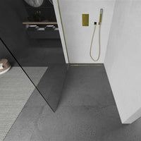 Walk-In Screen Clear Glass 8mm - Gold Profiles Detail
