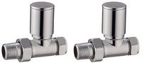 Modern Round Straight Radiator Valves Chrome