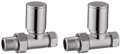 Modern Round Straight Radiator Valves Chrome