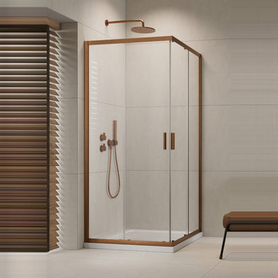 Radaway Alienta C/D Square Corner Shower Enclosure — 800x800mm / Brushed Copper