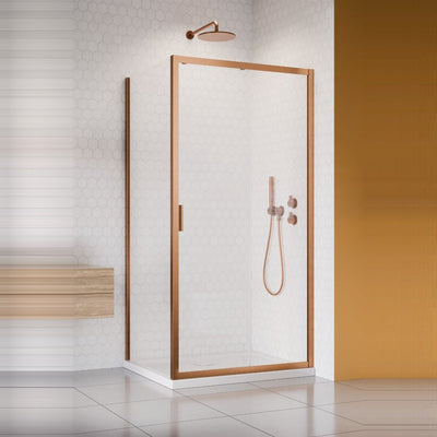 Radaway Alienta DWJ+S Sliding Shower Enclosure — 1000mm / 800mm / Brushed Copper