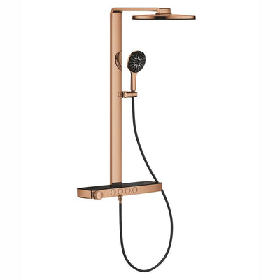 GROHE Rainshower Aqua Pure round head shower system in bronze