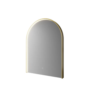Arc Brushed Brass LED bathroom mirror