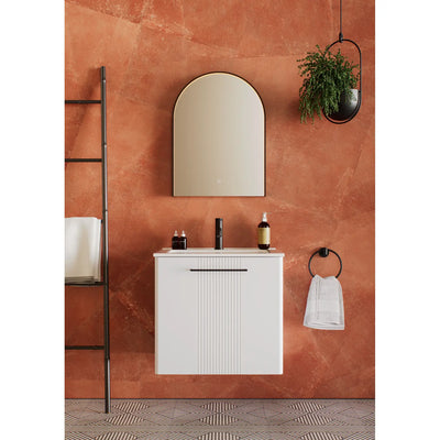 Arc Black LED mirror in bathroom