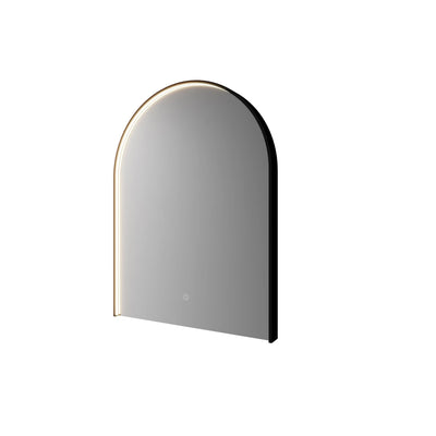 Arc Matt Black LED bathroom mirror