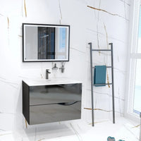 Archer Gloss Black Vanity Unit & Basin in Bathroom