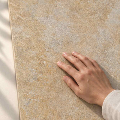 Archicross Concept Beige Structure A (R11) 60x30cm – hand touching finely textured Structure A surface – product render