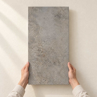 Archicross Concept Grey Matt (R10) 60x30cm – full tile held in hands – product render