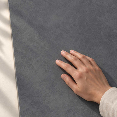 Architeq Anthracite Matt 120x60cm – hand touching tile surface – product render
