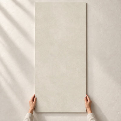 Architeq Crema Matt 120x60cm – full tile held in hands – product render