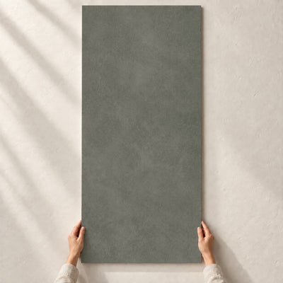Architeq Green Matt 120x60cm porcelain tile – full tile held in hands – product render