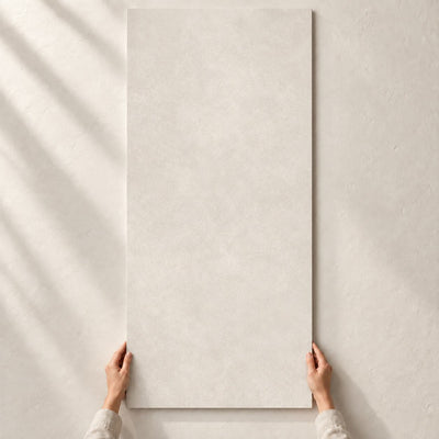 Architeq White Matt 120x60cm – full tile held in hands – product render