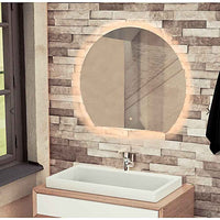 Olive Semi-Circle LED Touch Bathroom Mirror with Demister