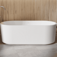 Besco Giuliana Freestanding Acrylic Bathtub with White Syphon - 150x75mm - Bathroom Store