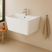 Nimbus Wall-Mounted Basin White - Bathroom Store Ireland
