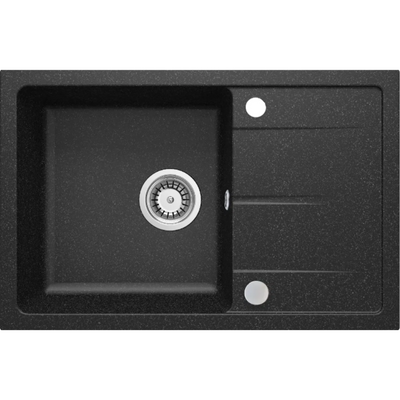 Deante Leda Granite Kitchen Sink – Reversible Inset, Single Bowl - graphite - Deante
