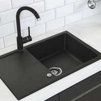 Deante Leda Granite Kitchen Sink – Reversible Inset, Single Bowl - beige - Deante