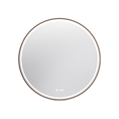 Ersa 80cm Round LED Bathroom Mirror — Brushed Copper