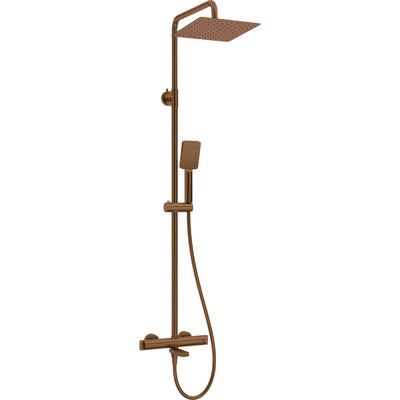 Shower column with bathtub mixer thermostatic — Brushed Copper
