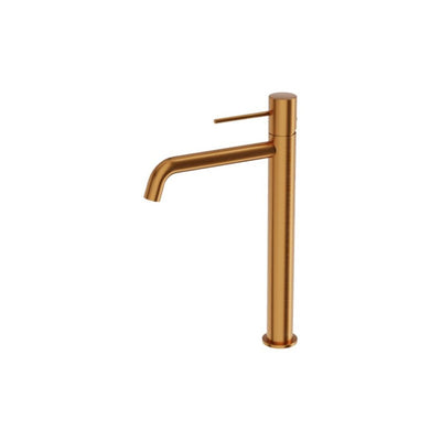 Orion High Basin Mixer Tap – Modern Tall Bathroom Faucet — Brushed Copper