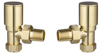 Modern Round Radiator Valves brushed brass