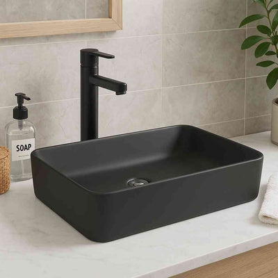 Pasana Countertop Washbasin - Matte Black - Bathroom Store Ireland