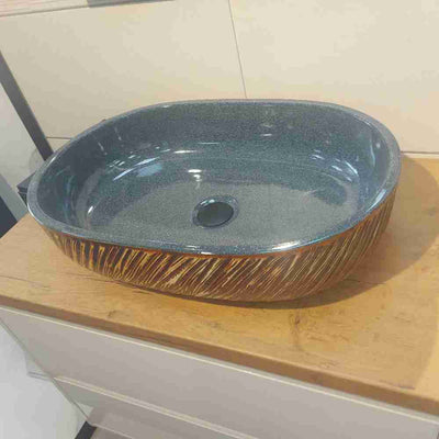 Aleta Countertop Washbasin - Blue - Bathroom Store Ireland