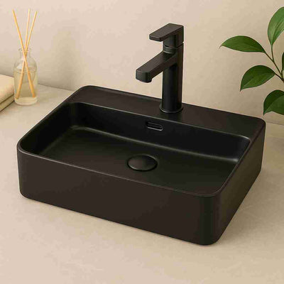 Lara countertop washbasin - Black - Bathroom Store Ireland
