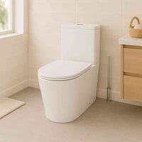 Elegance Rimless Flush Floor Mounted Toilet (Comfort Height 44cm) - Glacier Ceramic