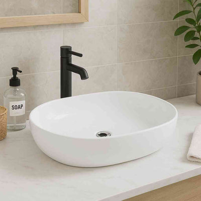 Blas Countertop Washbasin - White - Bathroom Store Ireland