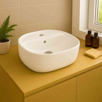 Pereya Mini Countertop Washbasin - White - Bathroom Store Ireland
